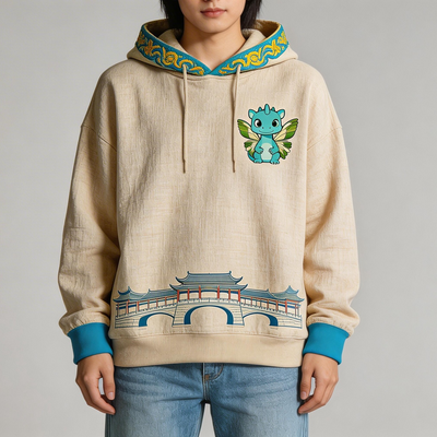 卡比嘟侗染风雨桥连帽卫衣